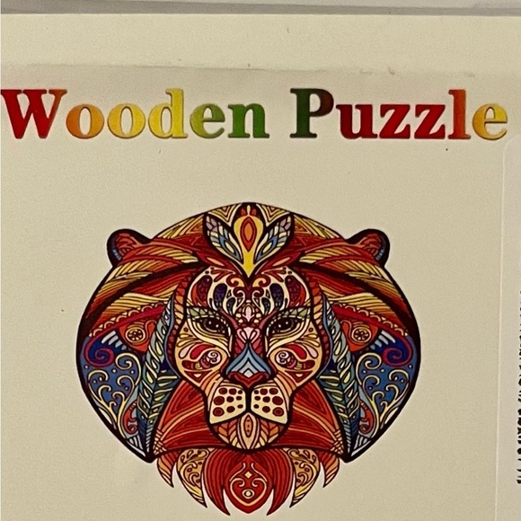 Wooden Jigsaw Colorful Lion A3 Puzzle Laser Cut Vivid Colors Small Size 6x7 in - Picture 2 of 8